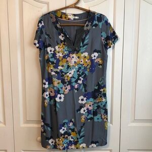 Boden Floral Silk Blend Beaded Tunic Dress Size 10